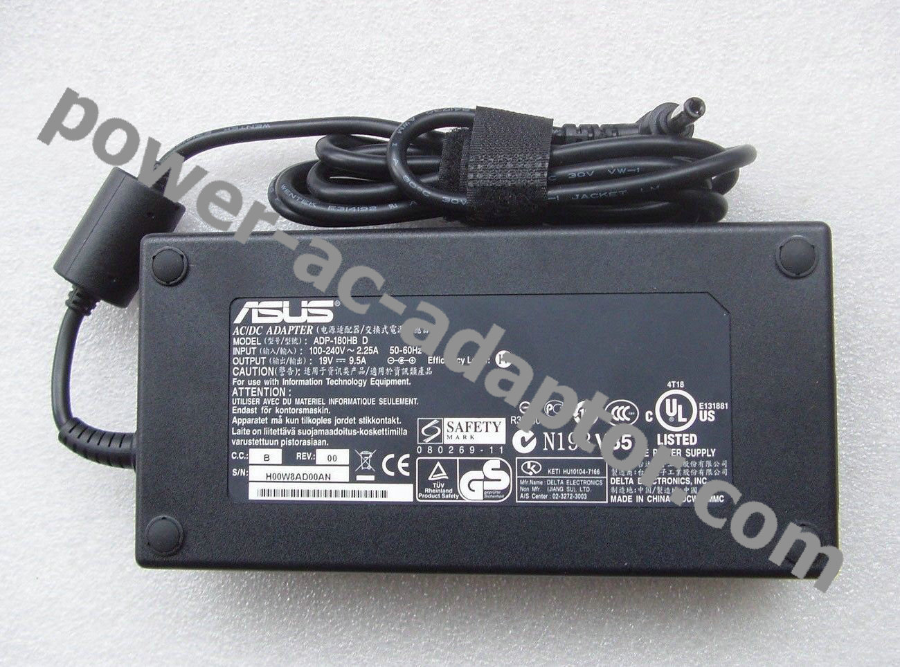 19V 9.5A 180W ASUS G750JW-BBI7N05 ADP-180HB D AC Adapter Charger